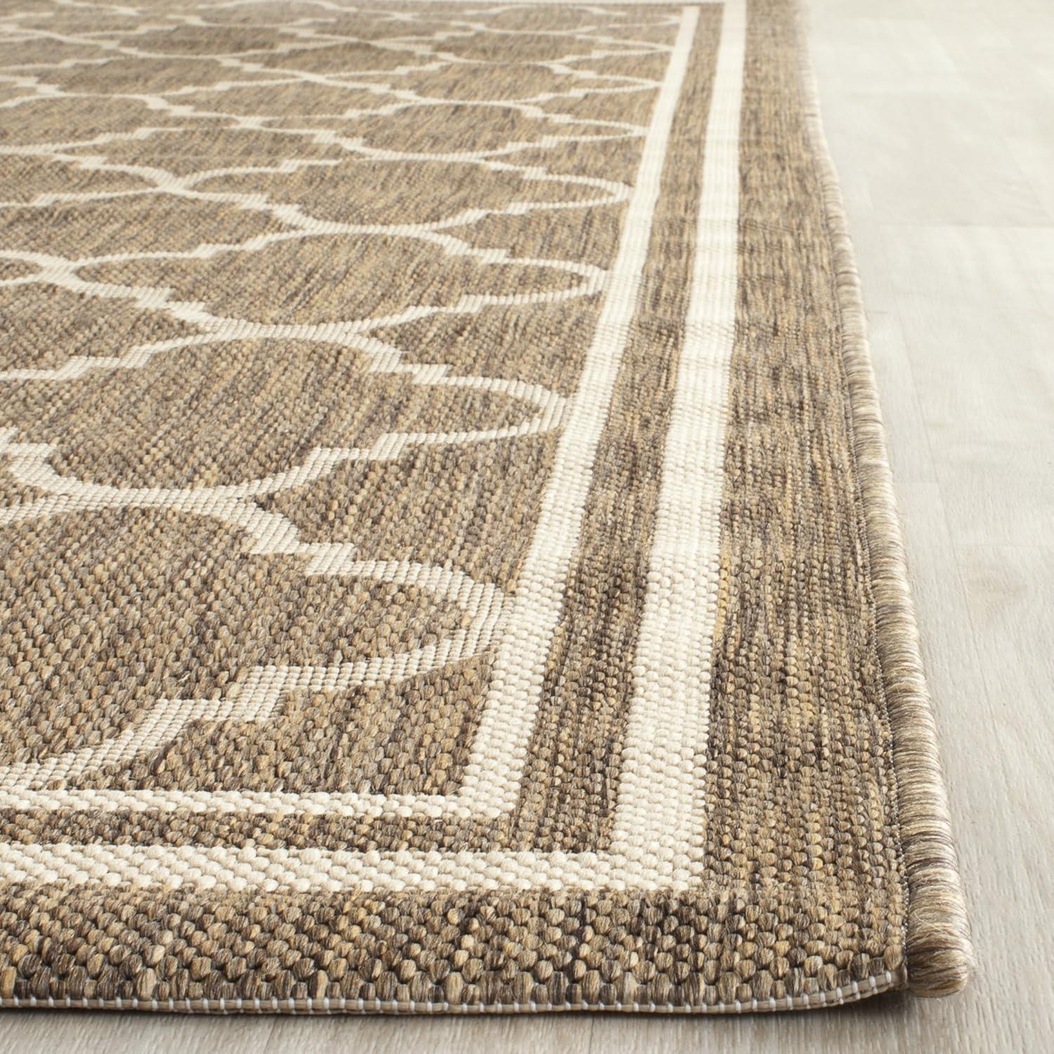 image:imageSAFAVIEH Courtyard Collection 8 x 11 NavyBeige CY6918 Trellis Indoor Outdoor Splashproof Easy Scrubbing Patio Backyard Mudroom Area RugBrownBone