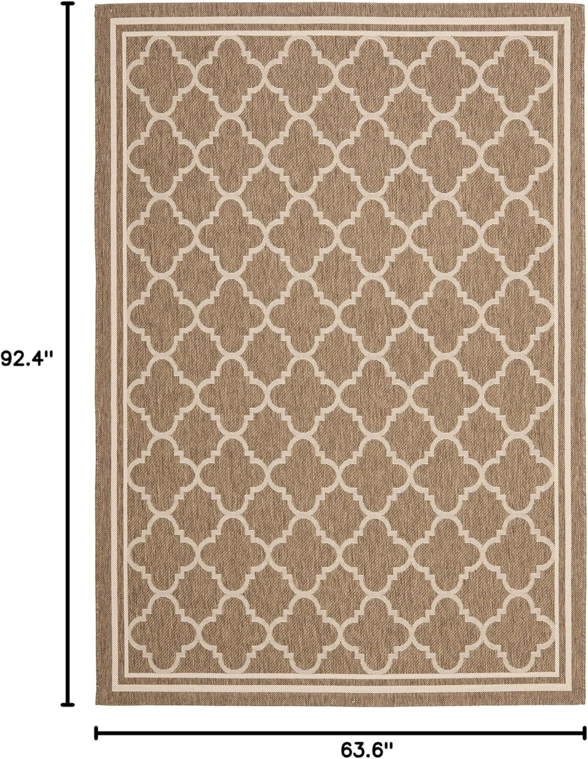 image:imageSAFAVIEH Courtyard Collection 8 x 11 NavyBeige CY6918 Trellis Indoor Outdoor Splashproof Easy Scrubbing Patio Backyard Mudroom Area RugBrownBone