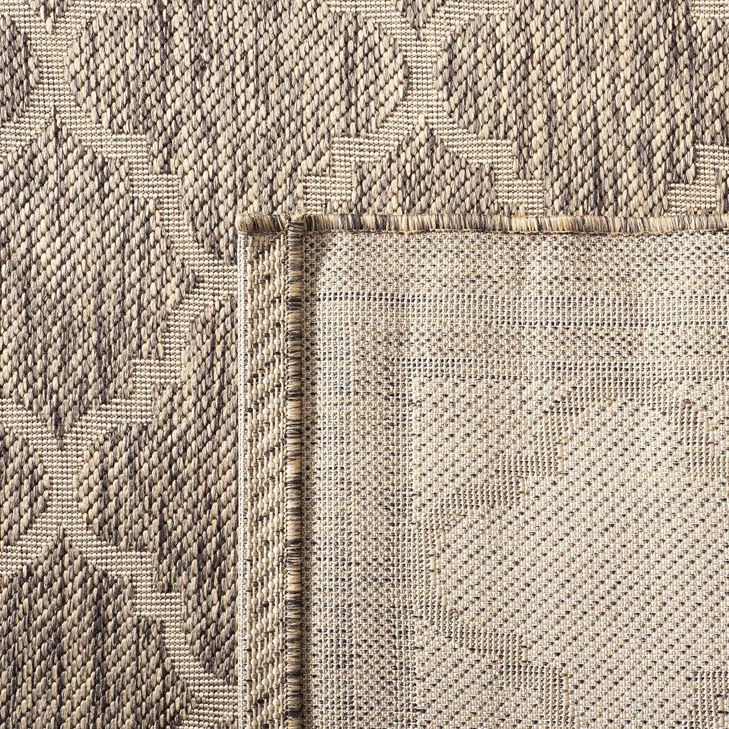 image:imageSAFAVIEH Courtyard Collection 8 x 11 NavyBeige CY6918 Trellis Indoor Outdoor Splashproof Easy Scrubbing Patio Backyard Mudroom Area RugBrownBone