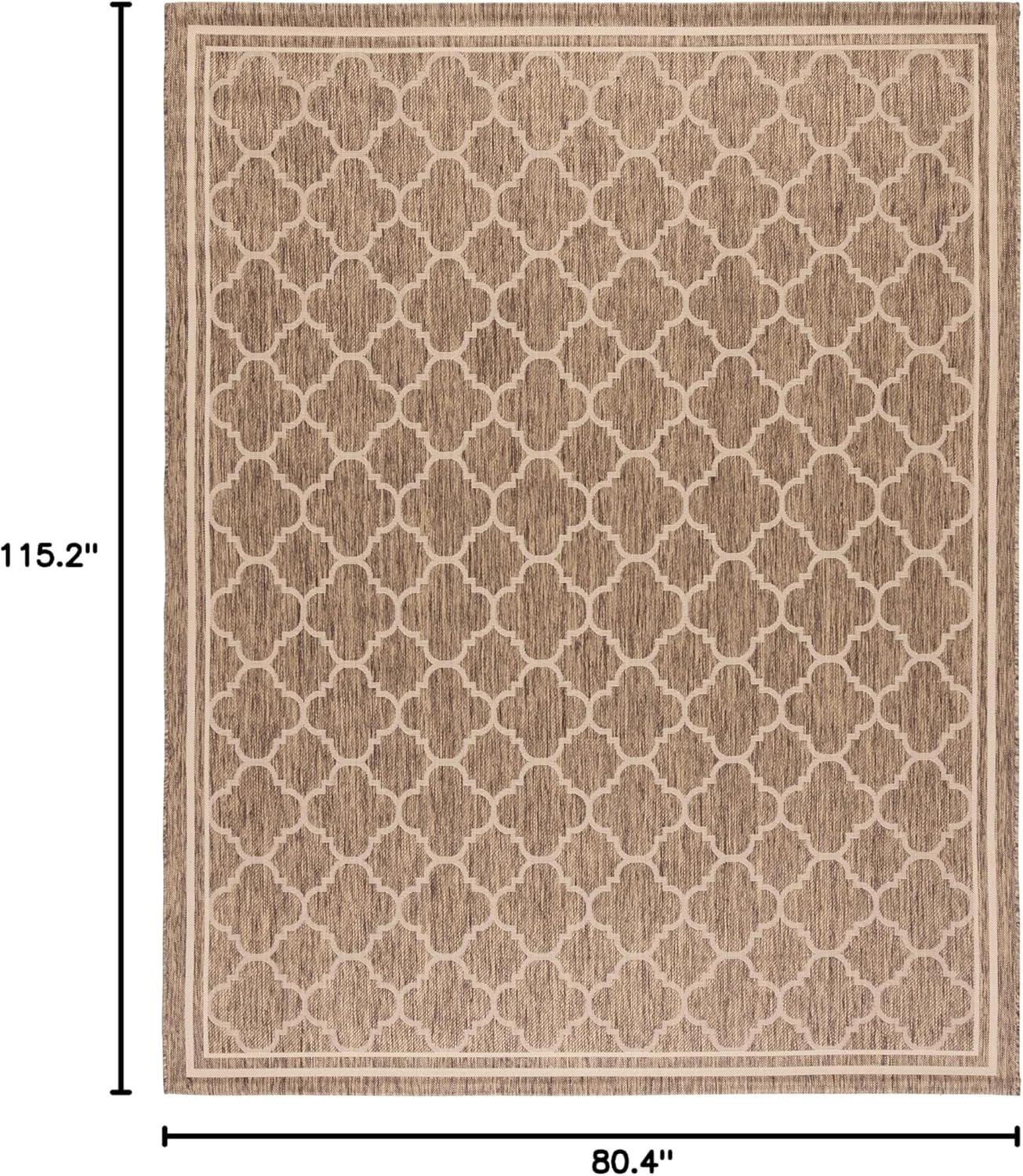 image:imageSAFAVIEH Courtyard Collection 8 x 11 NavyBeige CY6918 Trellis Indoor Outdoor Splashproof Easy Scrubbing Patio Backyard Mudroom Area RugBrownBone