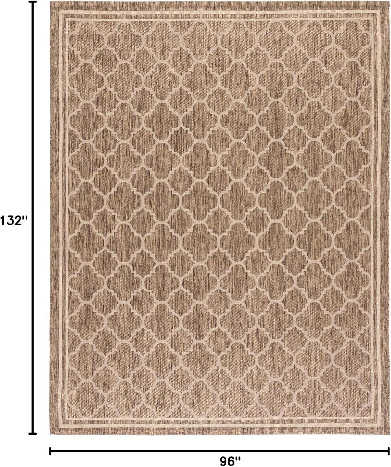image:imageSAFAVIEH Courtyard Collection 8 x 11 NavyBeige CY6918 Trellis Indoor Outdoor Splashproof Easy Scrubbing Patio Backyard Mudroom Area RugBrownBone