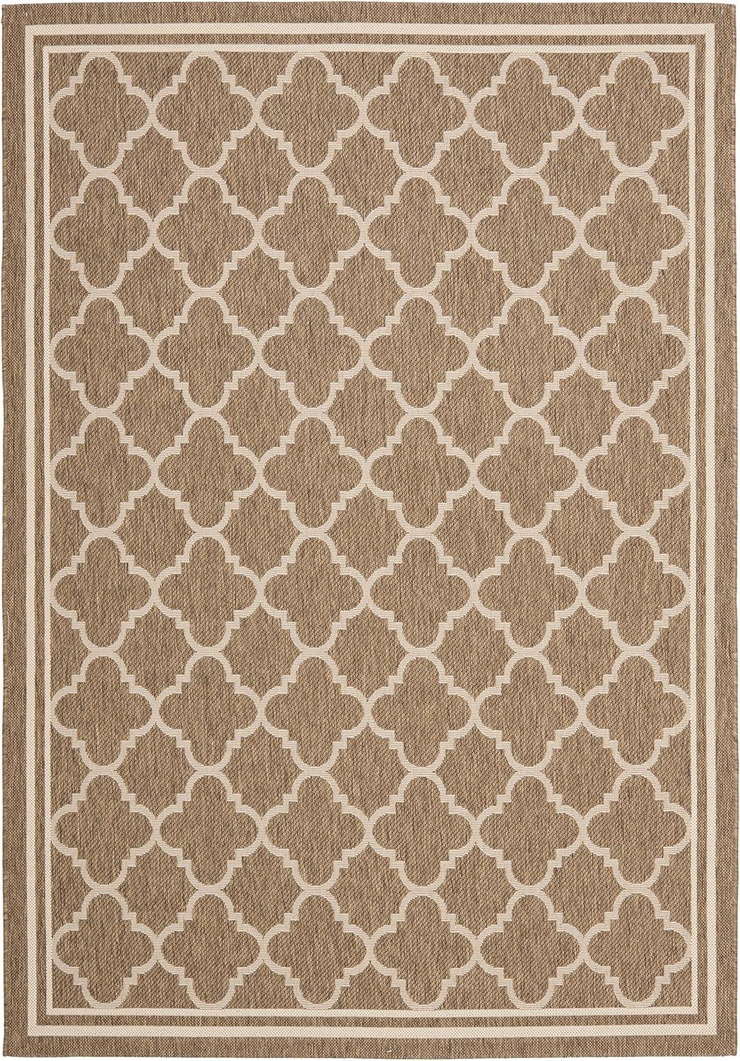 image:imageSAFAVIEH Courtyard Collection 8 x 11 NavyBeige CY6918 Trellis Indoor Outdoor Splashproof Easy Scrubbing Patio Backyard Mudroom Area RugBrownBone