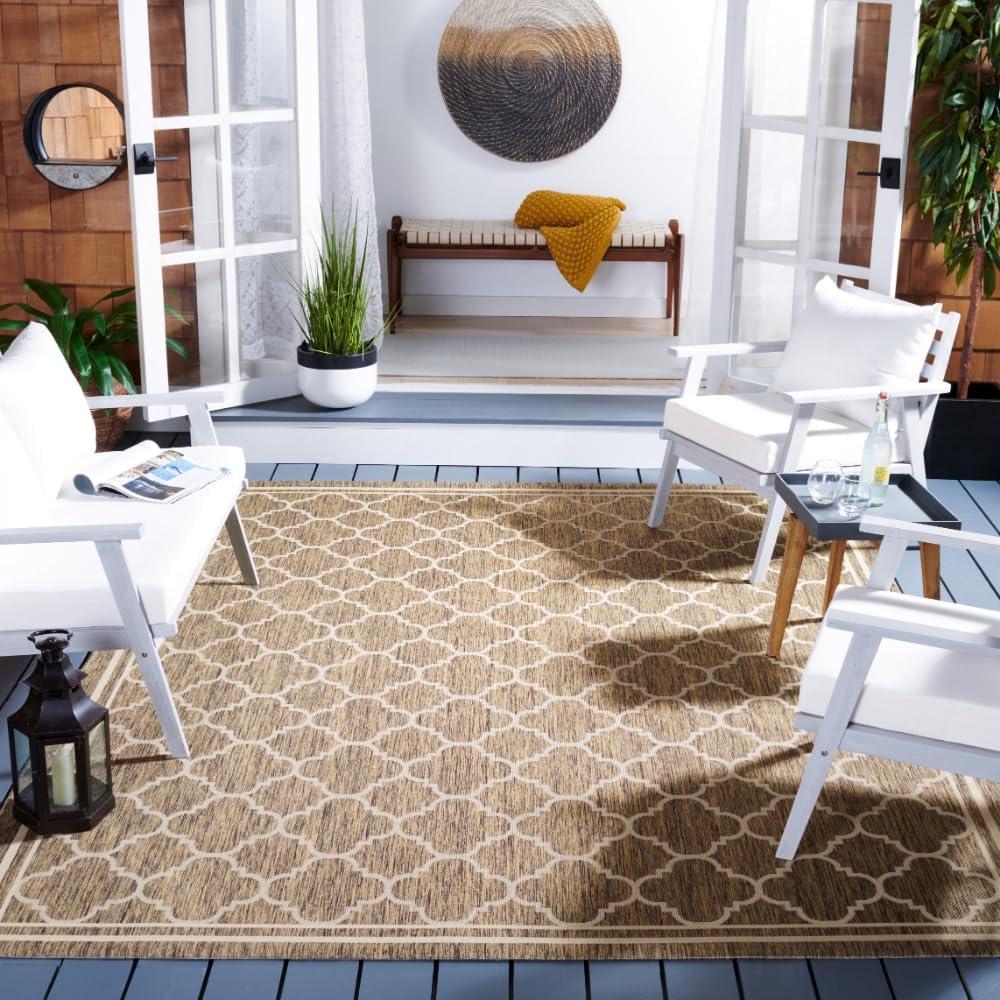 image:imageSAFAVIEH Courtyard Collection 8 x 11 NavyBeige CY6918 Trellis Indoor Outdoor Splashproof Easy Scrubbing Patio Backyard Mudroom Area RugBrownBone