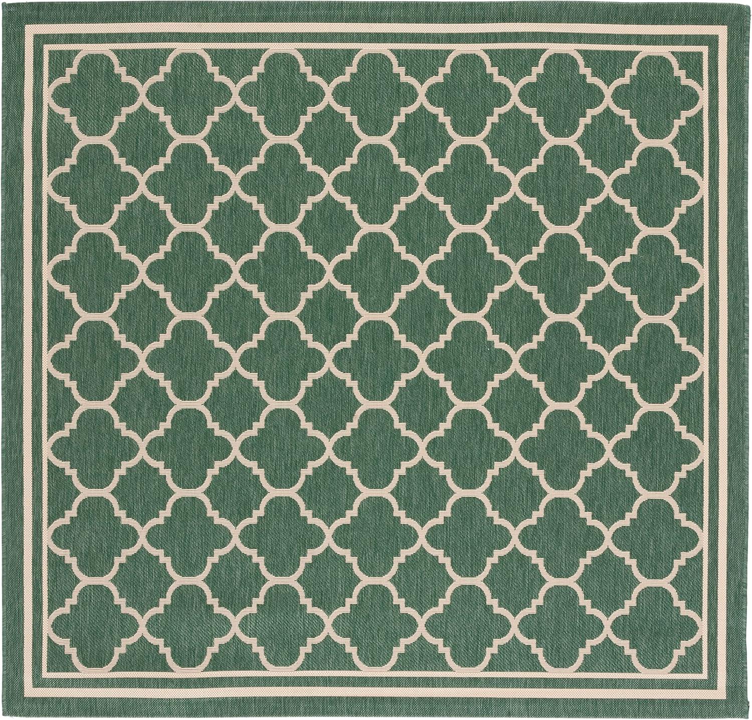 image:imageSAFAVIEH Courtyard Collection 8 x 11 NavyBeige CY6918 Trellis Indoor Outdoor Splashproof Easy Scrubbing Patio Backyard Mudroom Area RugDark GreenBeige