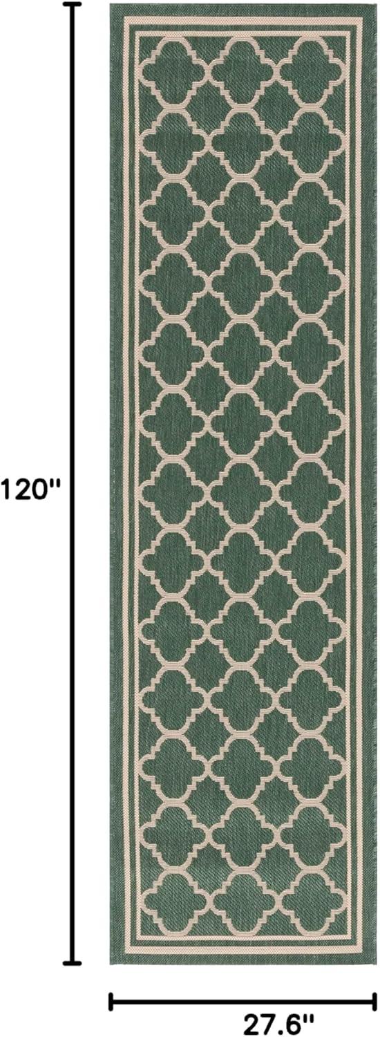 image:imageSAFAVIEH Courtyard Collection 8 x 11 NavyBeige CY6918 Trellis Indoor Outdoor Splashproof Easy Scrubbing Patio Backyard Mudroom Area RugDark GreenBeige