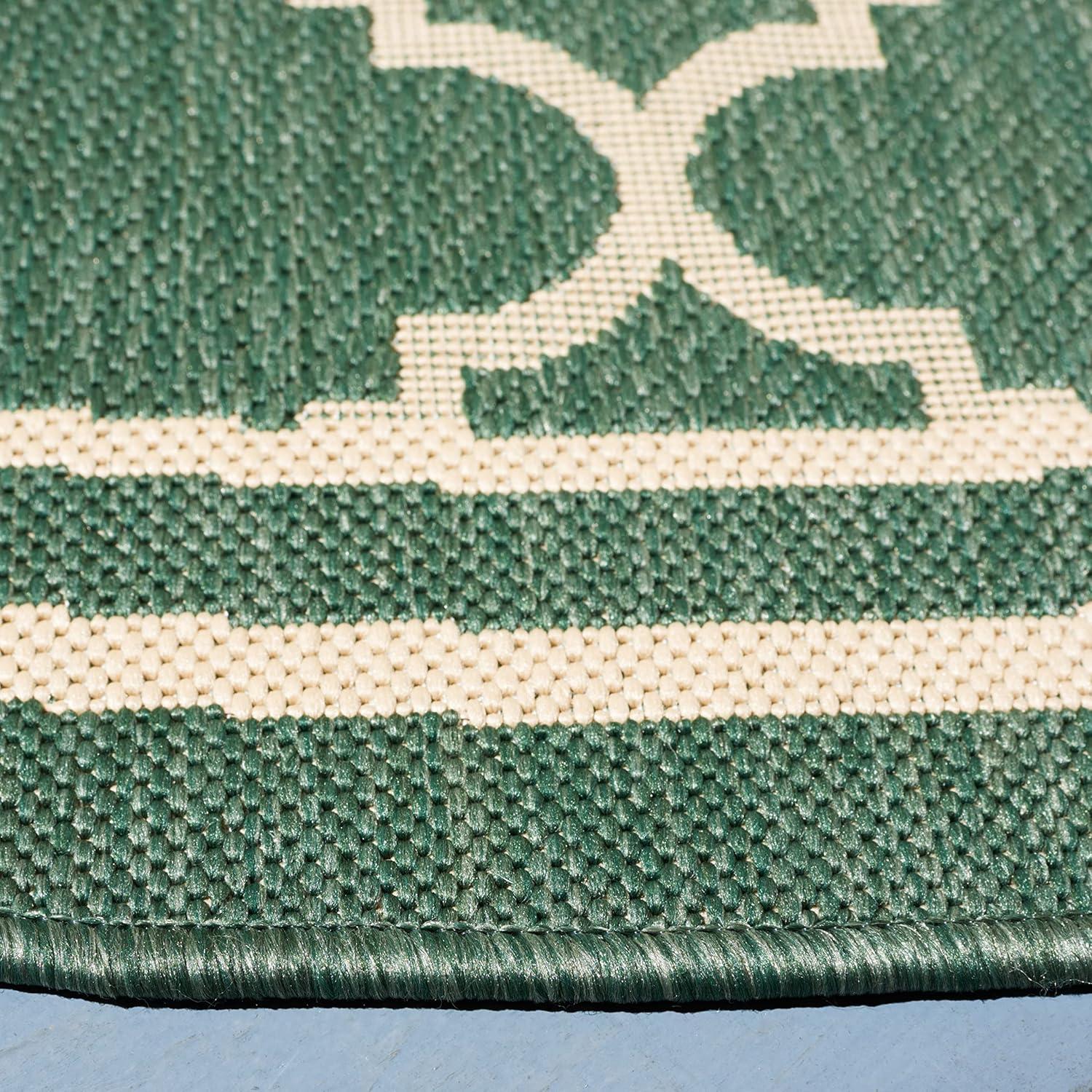 image:imageSAFAVIEH Courtyard Collection 8 x 11 NavyBeige CY6918 Trellis Indoor Outdoor Splashproof Easy Scrubbing Patio Backyard Mudroom Area RugDark GreenBeige