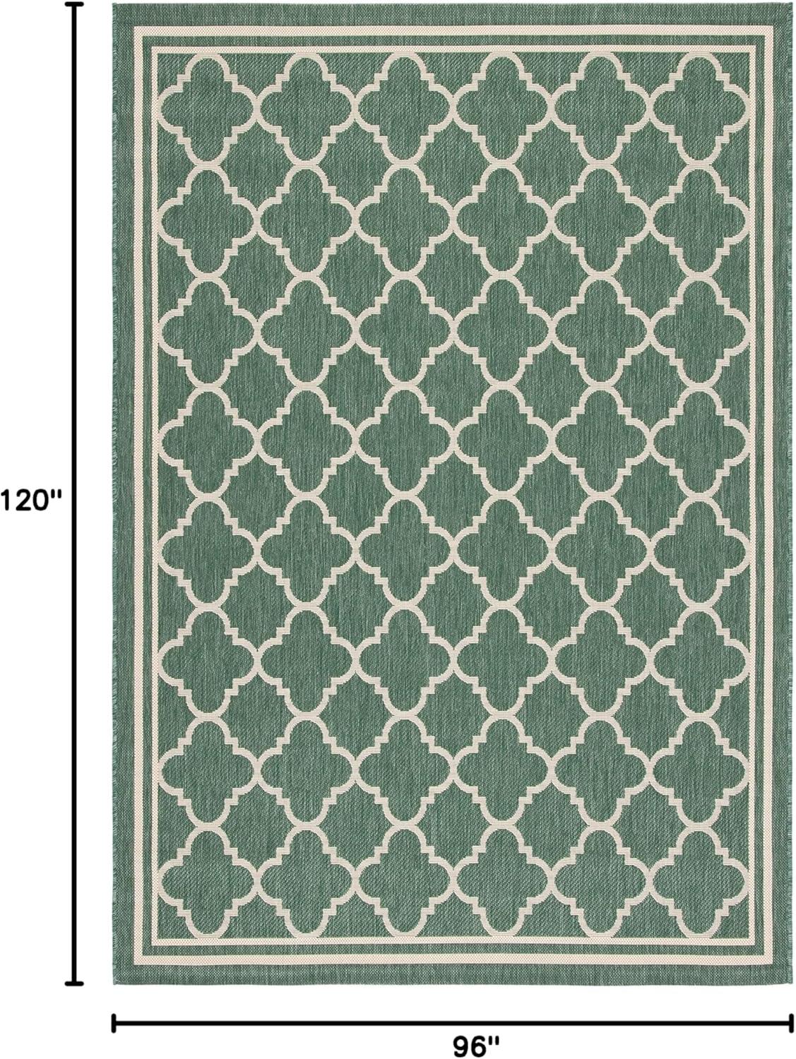 image:imageSAFAVIEH Courtyard Collection 8 x 11 NavyBeige CY6918 Trellis Indoor Outdoor Splashproof Easy Scrubbing Patio Backyard Mudroom Area RugDark GreenBeige