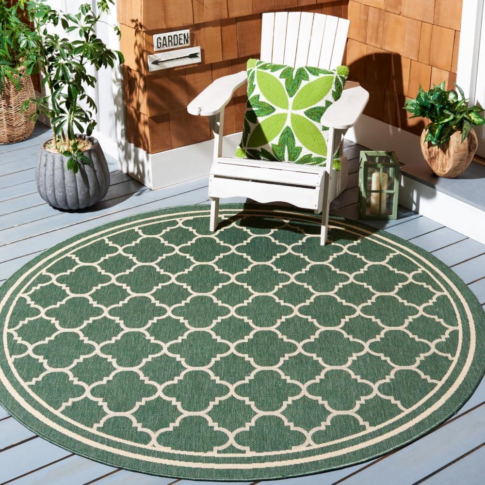 image:imageSAFAVIEH Courtyard Collection 8 x 11 NavyBeige CY6918 Trellis Indoor Outdoor Splashproof Easy Scrubbing Patio Backyard Mudroom Area RugDark GreenBeige