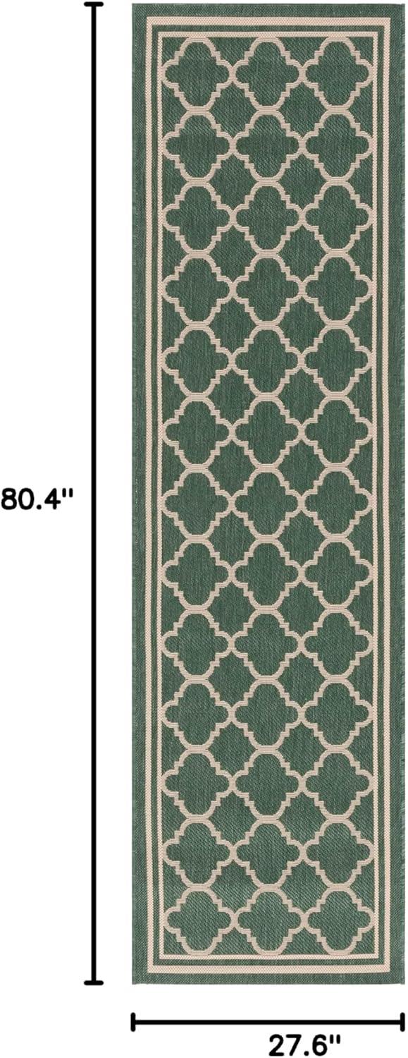 image:imageSAFAVIEH Courtyard Collection 8 x 11 NavyBeige CY6918 Trellis Indoor Outdoor Splashproof Easy Scrubbing Patio Backyard Mudroom Area RugDark GreenBeige