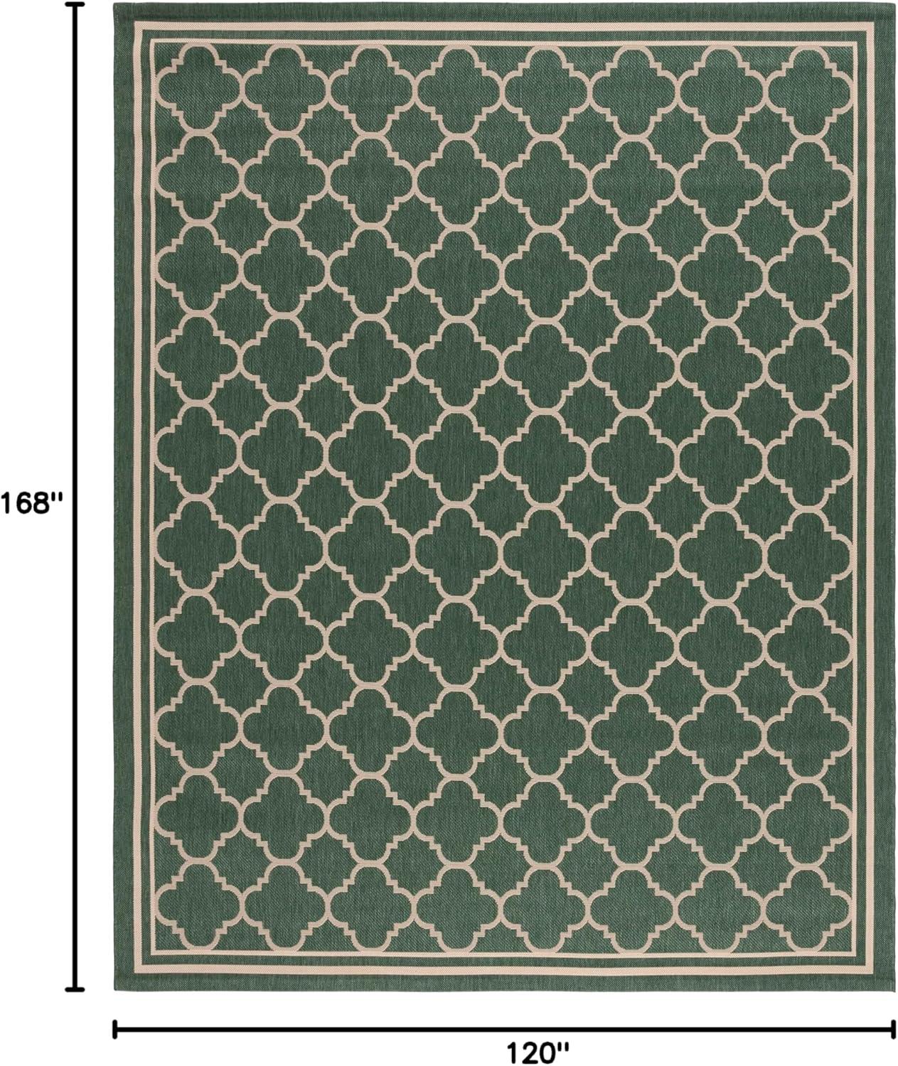 image:imageSAFAVIEH Courtyard Collection 8 x 11 NavyBeige CY6918 Trellis Indoor Outdoor Splashproof Easy Scrubbing Patio Backyard Mudroom Area RugDark GreenBeige