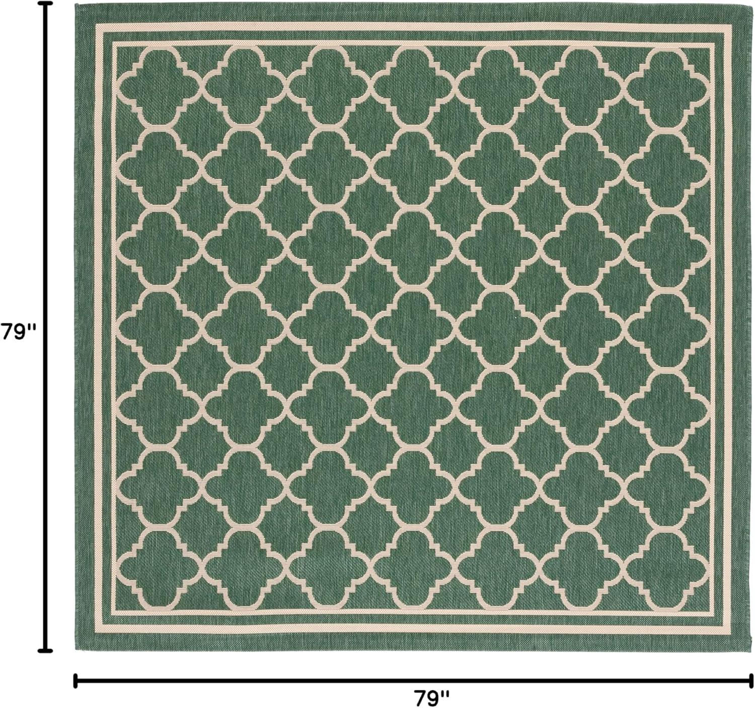 image:imageSAFAVIEH Courtyard Collection 8 x 11 NavyBeige CY6918 Trellis Indoor Outdoor Splashproof Easy Scrubbing Patio Backyard Mudroom Area RugDark GreenBeige