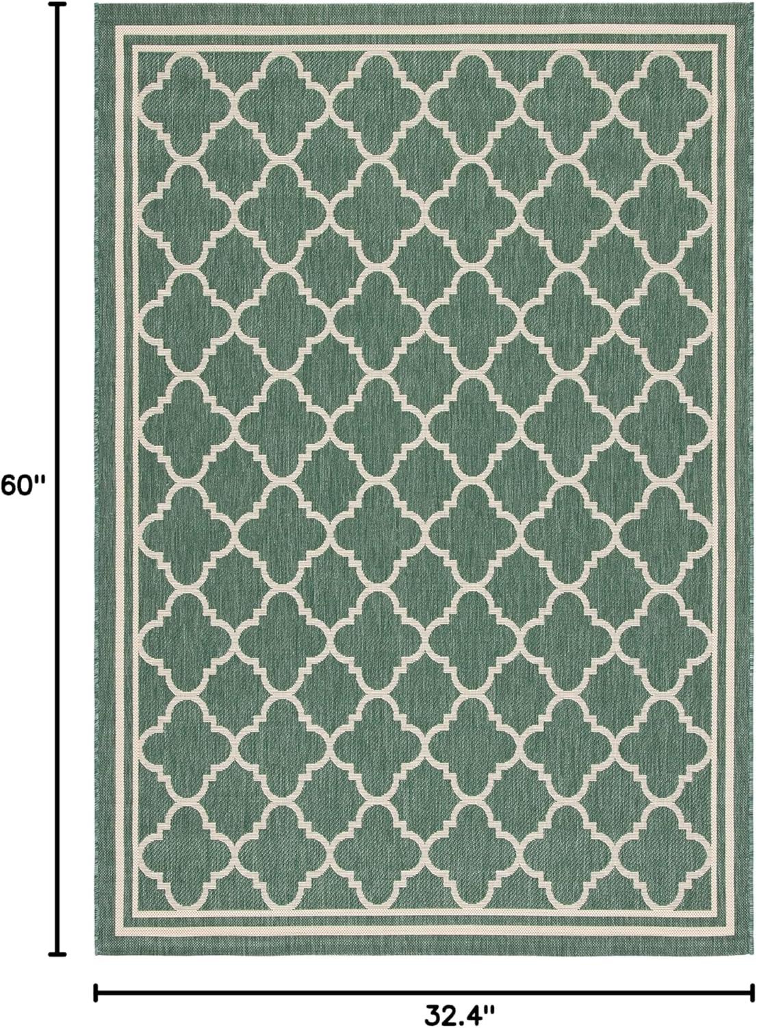 image:imageSAFAVIEH Courtyard Collection 8 x 11 NavyBeige CY6918 Trellis Indoor Outdoor Splashproof Easy Scrubbing Patio Backyard Mudroom Area RugDark GreenBeige