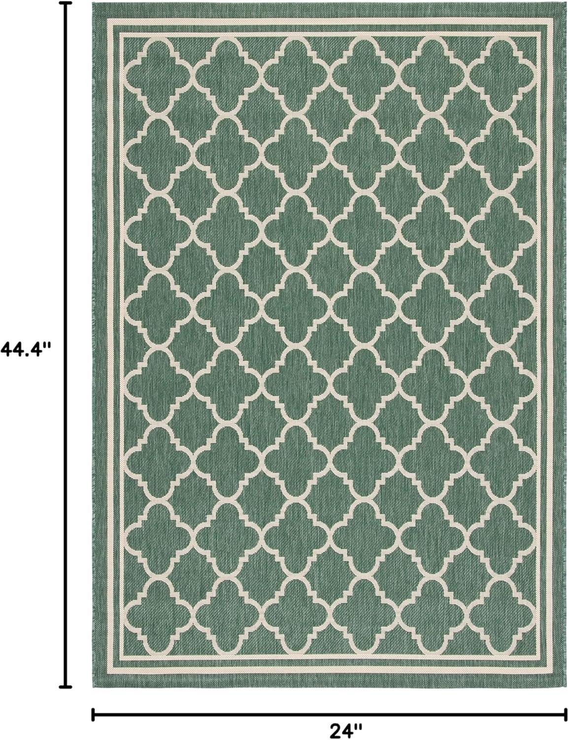 image:imageSAFAVIEH Courtyard Collection 8 x 11 NavyBeige CY6918 Trellis Indoor Outdoor Splashproof Easy Scrubbing Patio Backyard Mudroom Area RugDark GreenBeige