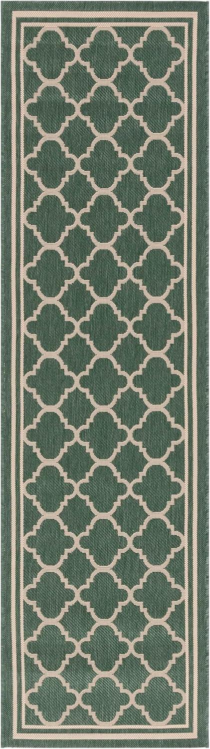 image:imageSAFAVIEH Courtyard Collection 8 x 11 NavyBeige CY6918 Trellis Indoor Outdoor Splashproof Easy Scrubbing Patio Backyard Mudroom Area RugDark GreenBeige