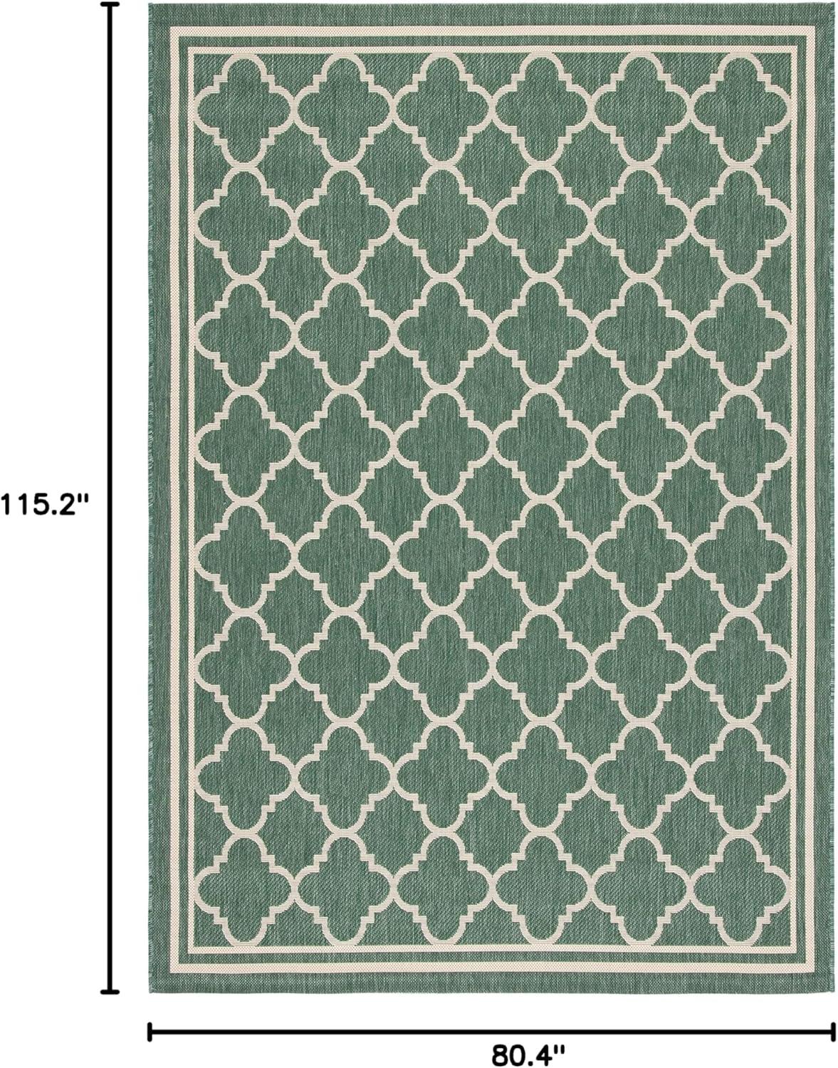 image:imageSAFAVIEH Courtyard Collection 8 x 11 NavyBeige CY6918 Trellis Indoor Outdoor Splashproof Easy Scrubbing Patio Backyard Mudroom Area RugDark GreenBeige