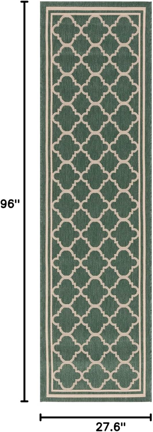 image:imageSAFAVIEH Courtyard Collection 8 x 11 NavyBeige CY6918 Trellis Indoor Outdoor Splashproof Easy Scrubbing Patio Backyard Mudroom Area RugDark GreenBeige