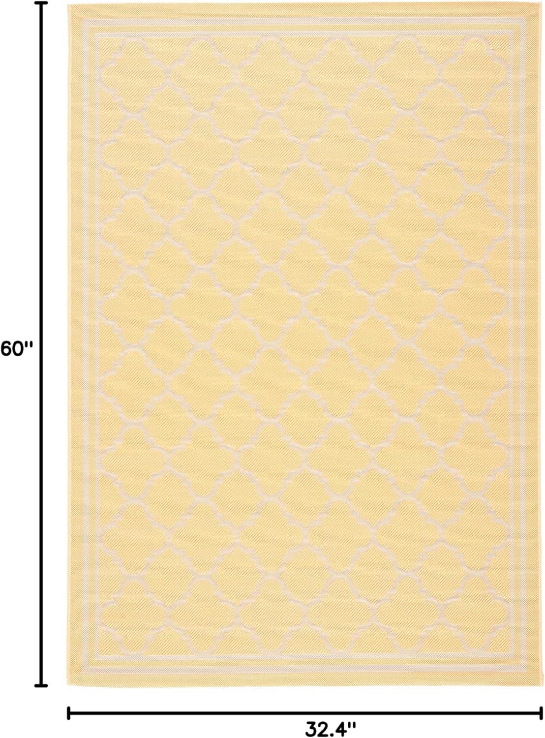image:imageSAFAVIEH Courtyard Collection 8 x 11 NavyBeige CY6918 Trellis Indoor Outdoor Splashproof Easy Scrubbing Patio Backyard Mudroom Area RugGoldBeige