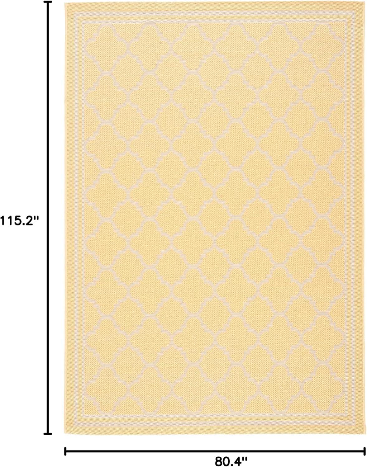 image:imageSAFAVIEH Courtyard Collection 8 x 11 NavyBeige CY6918 Trellis Indoor Outdoor Splashproof Easy Scrubbing Patio Backyard Mudroom Area RugGoldBeige