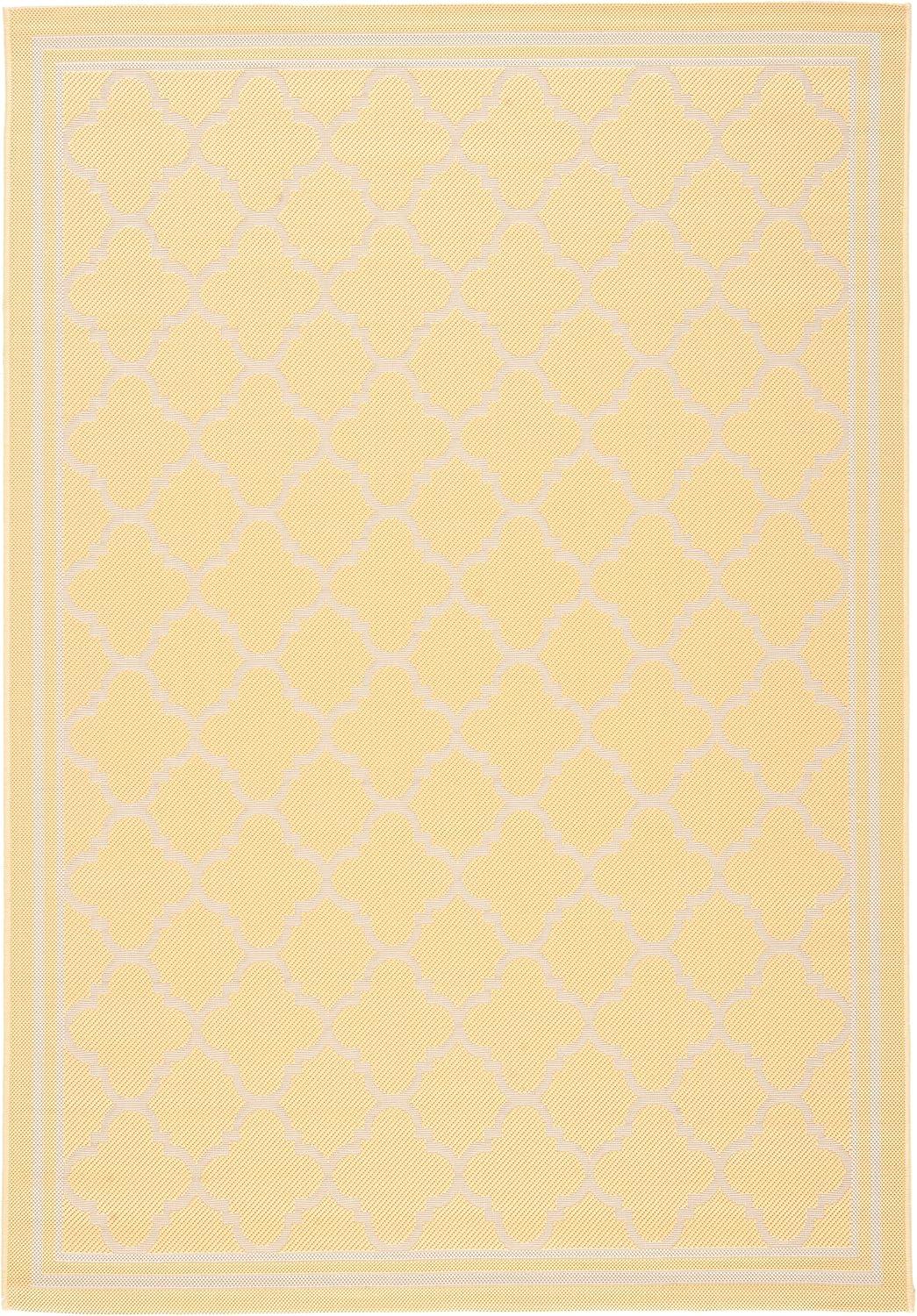 image:imageSAFAVIEH Courtyard Collection 8 x 11 NavyBeige CY6918 Trellis Indoor Outdoor Splashproof Easy Scrubbing Patio Backyard Mudroom Area RugGoldBeige