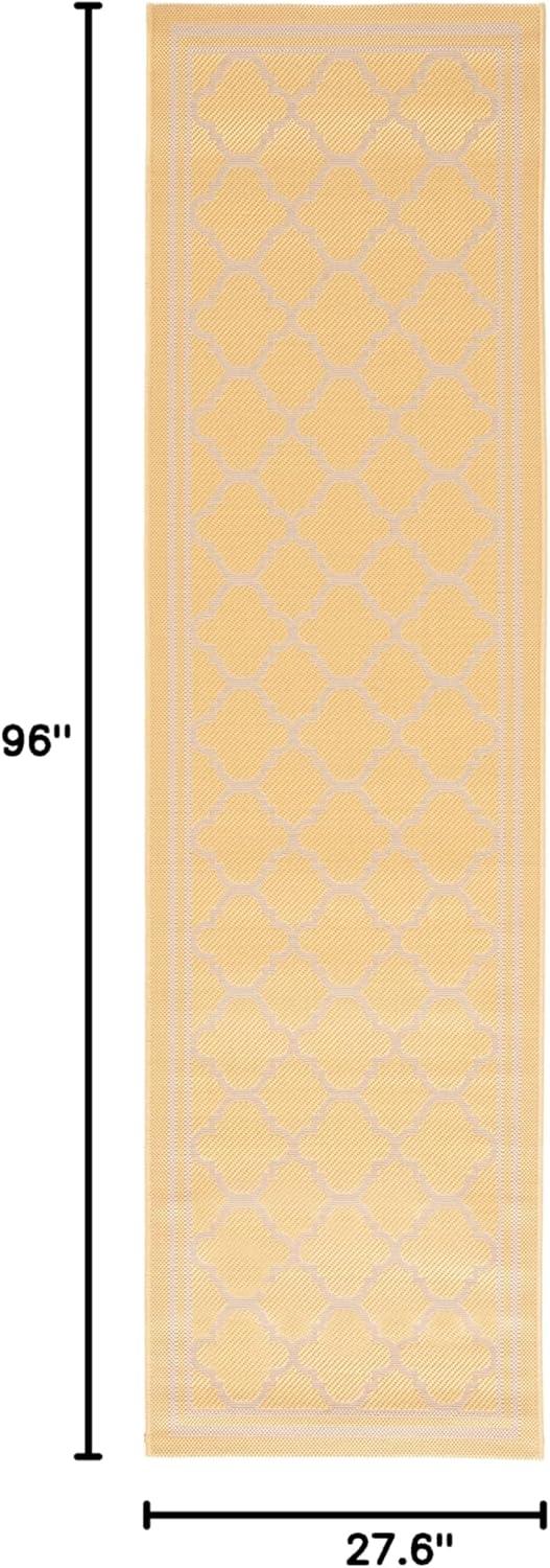 image:imageSAFAVIEH Courtyard Collection 8 x 11 NavyBeige CY6918 Trellis Indoor Outdoor Splashproof Easy Scrubbing Patio Backyard Mudroom Area RugGoldBeige