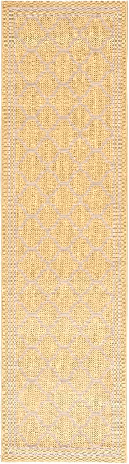 image:imageSAFAVIEH Courtyard Collection 8 x 11 NavyBeige CY6918 Trellis Indoor Outdoor Splashproof Easy Scrubbing Patio Backyard Mudroom Area RugGoldBeige
