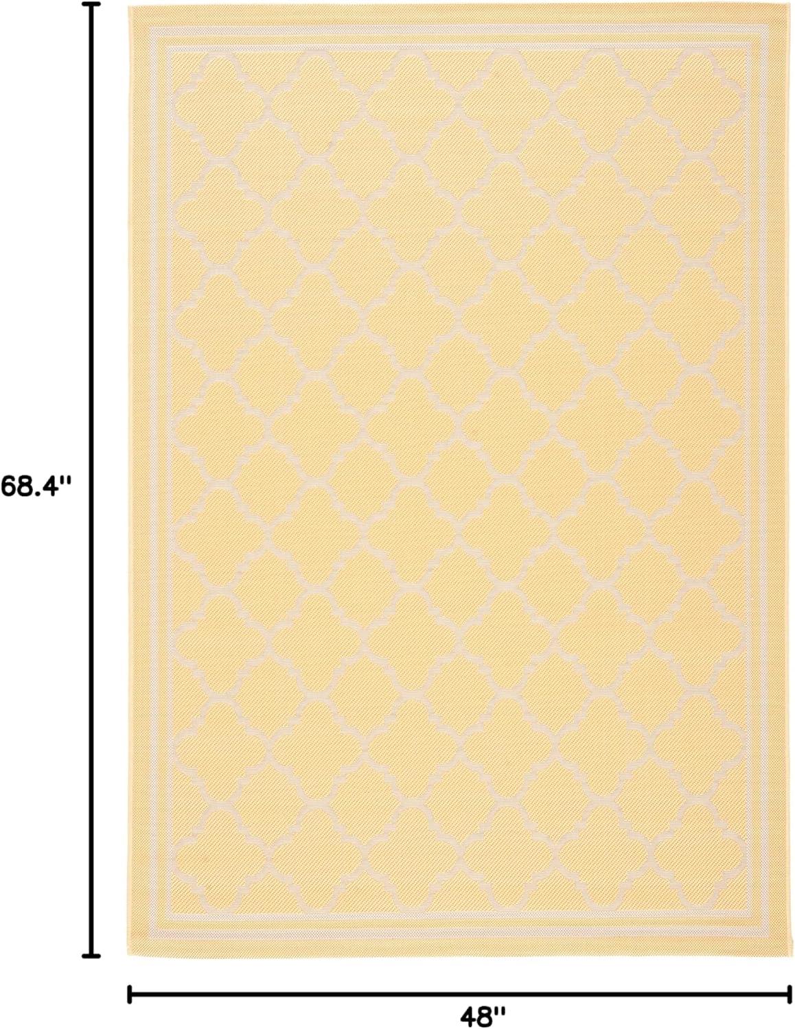 image:imageSAFAVIEH Courtyard Collection 8 x 11 NavyBeige CY6918 Trellis Indoor Outdoor Splashproof Easy Scrubbing Patio Backyard Mudroom Area RugGoldBeige