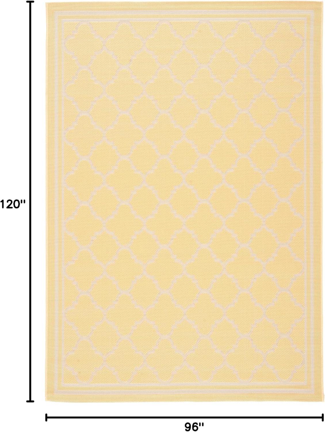 image:imageSAFAVIEH Courtyard Collection 8 x 11 NavyBeige CY6918 Trellis Indoor Outdoor Splashproof Easy Scrubbing Patio Backyard Mudroom Area RugGoldBeige