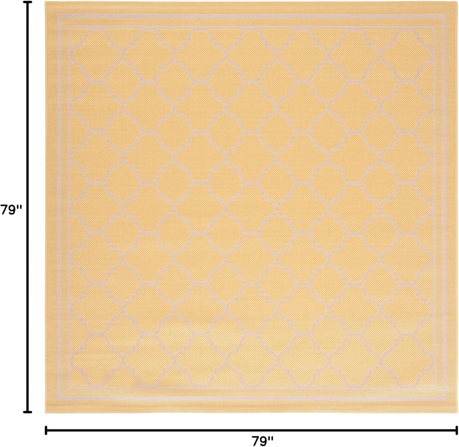 image:imageSAFAVIEH Courtyard Collection 8 x 11 NavyBeige CY6918 Trellis Indoor Outdoor Splashproof Easy Scrubbing Patio Backyard Mudroom Area RugGoldBeige