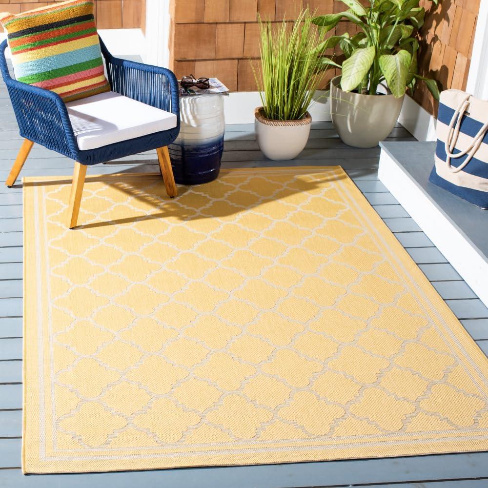 image:imageSAFAVIEH Courtyard Collection 8 x 11 NavyBeige CY6918 Trellis Indoor Outdoor Splashproof Easy Scrubbing Patio Backyard Mudroom Area RugGoldBeige