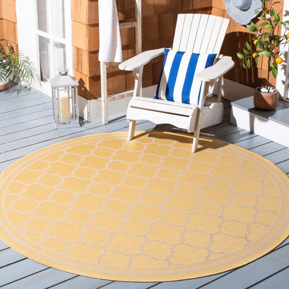 image:imageSAFAVIEH Courtyard Collection 8 x 11 NavyBeige CY6918 Trellis Indoor Outdoor Splashproof Easy Scrubbing Patio Backyard Mudroom Area RugGoldBeige