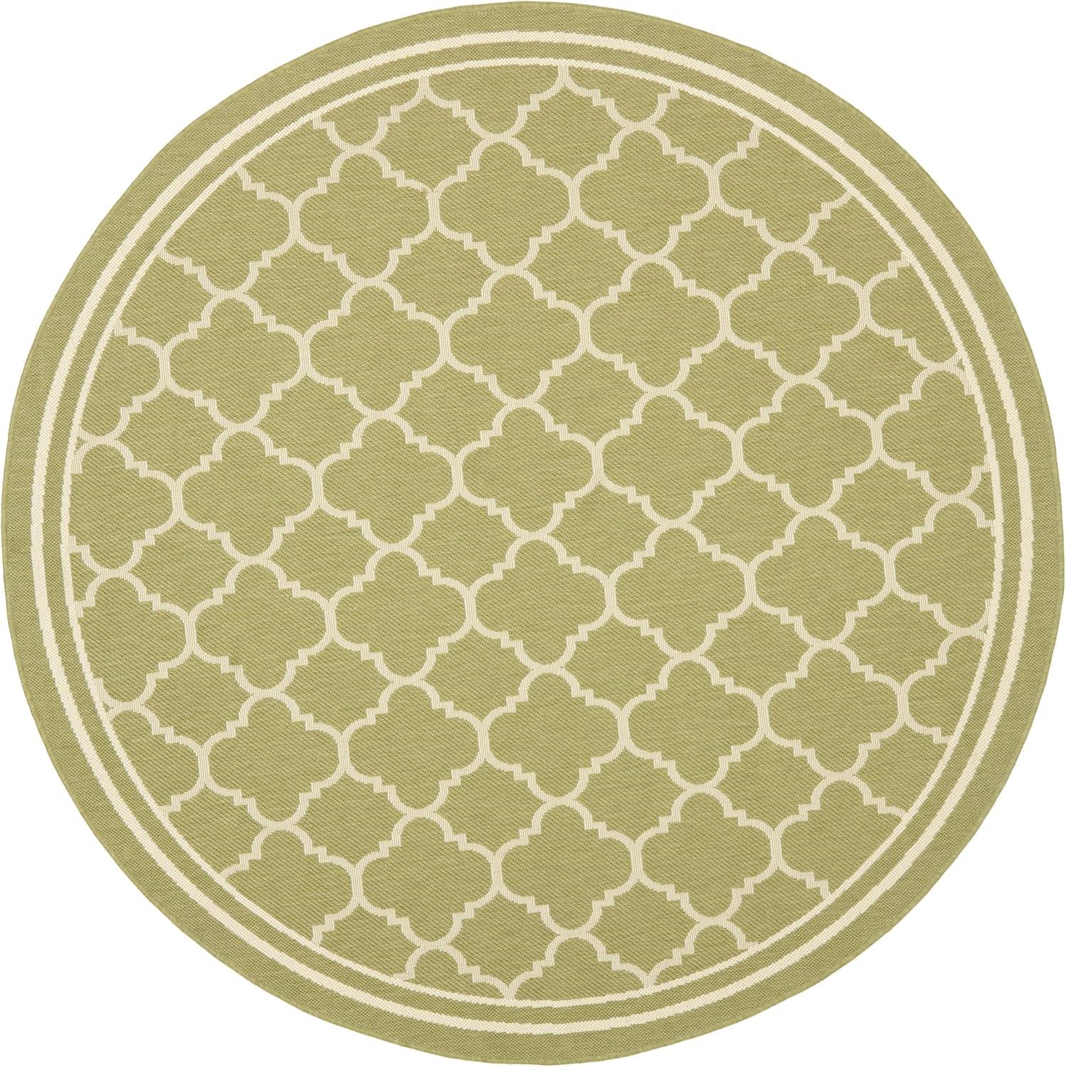 image:imageSAFAVIEH Courtyard Collection 8 x 11 NavyBeige CY6918 Trellis Indoor Outdoor Splashproof Easy Scrubbing Patio Backyard Mudroom Area RugGreenBeige