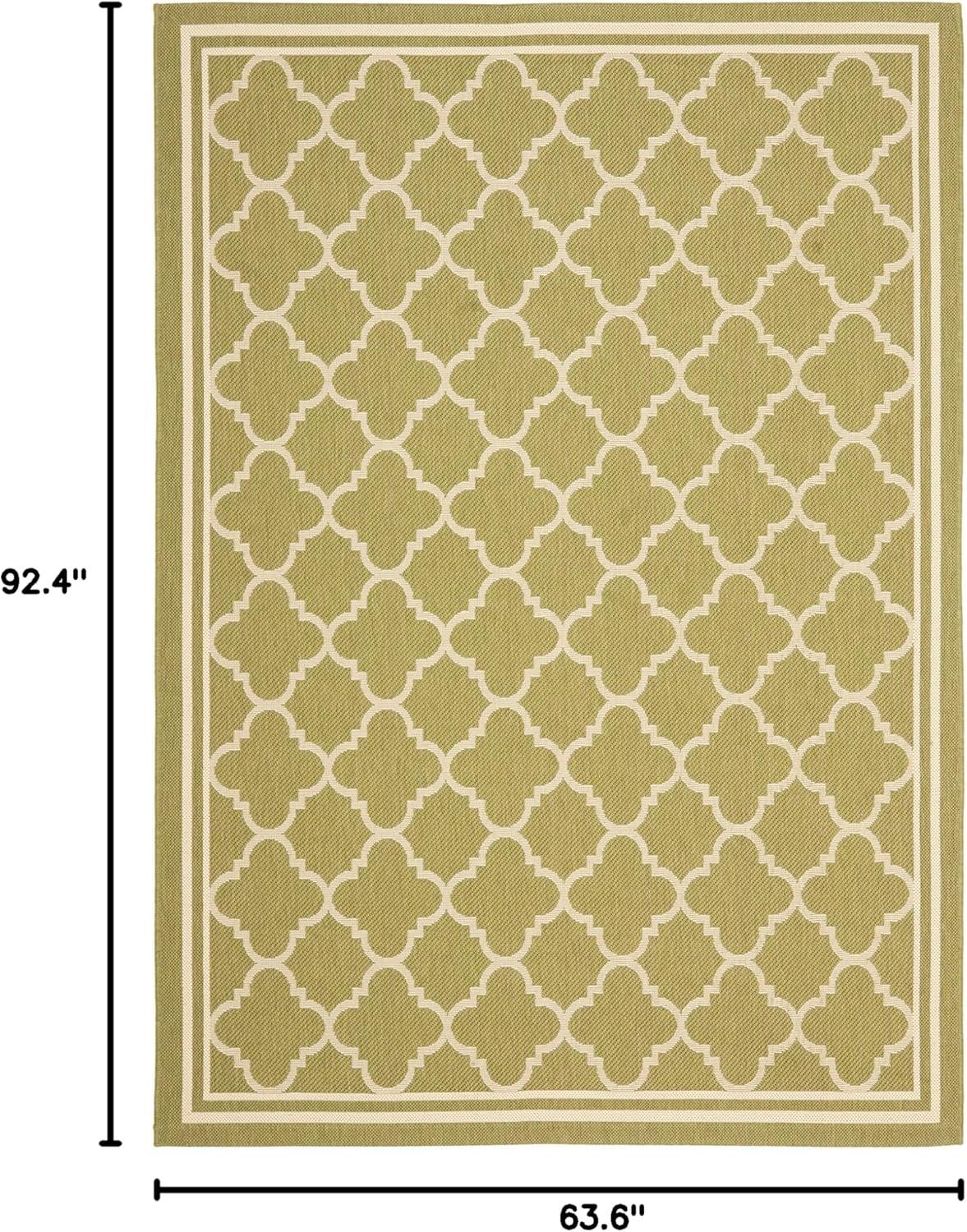 image:imageSAFAVIEH Courtyard Collection 8 x 11 NavyBeige CY6918 Trellis Indoor Outdoor Splashproof Easy Scrubbing Patio Backyard Mudroom Area RugGreenBeige