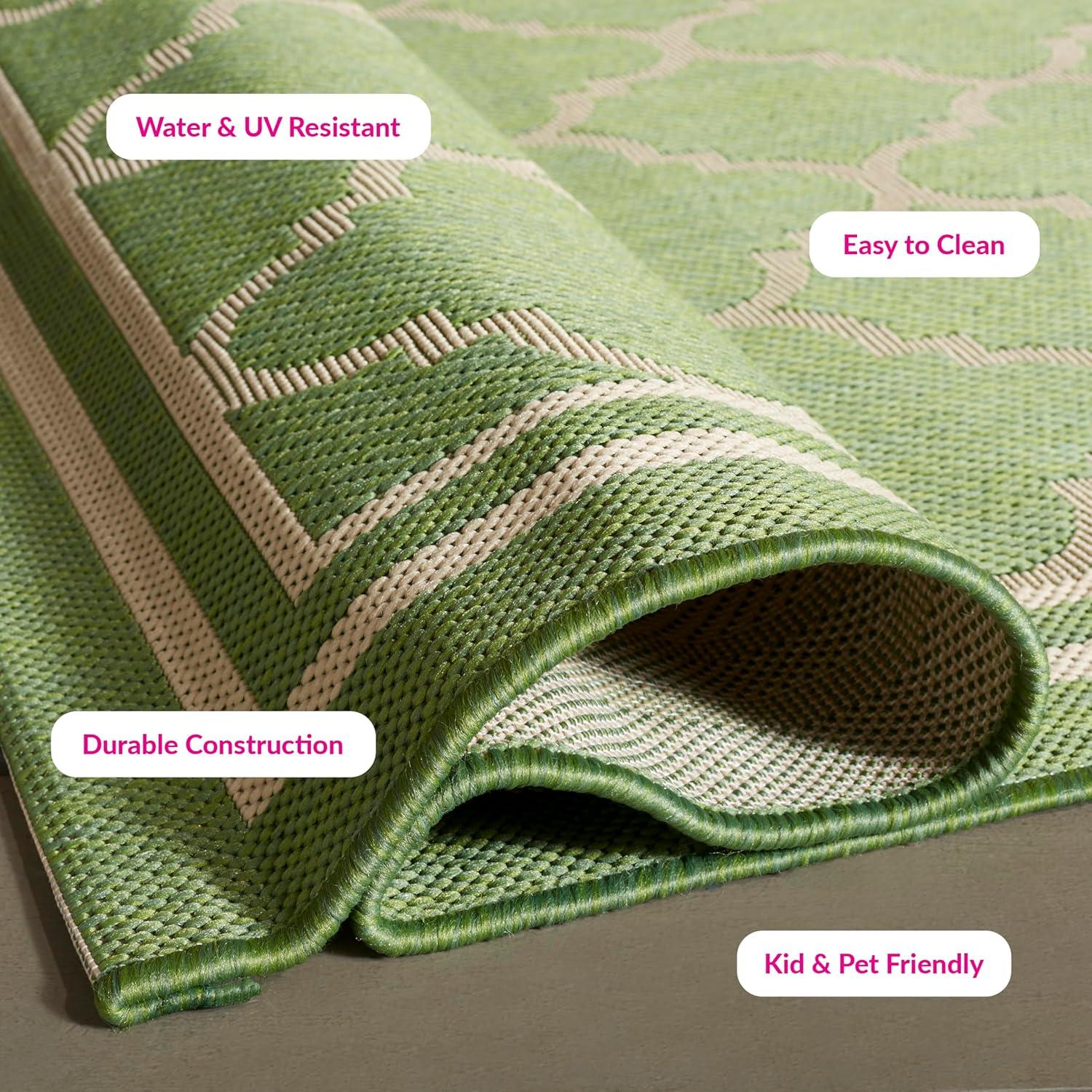 image:imageSAFAVIEH Courtyard Collection 8 x 11 NavyBeige CY6918 Trellis Indoor Outdoor Splashproof Easy Scrubbing Patio Backyard Mudroom Area RugGreenBeige