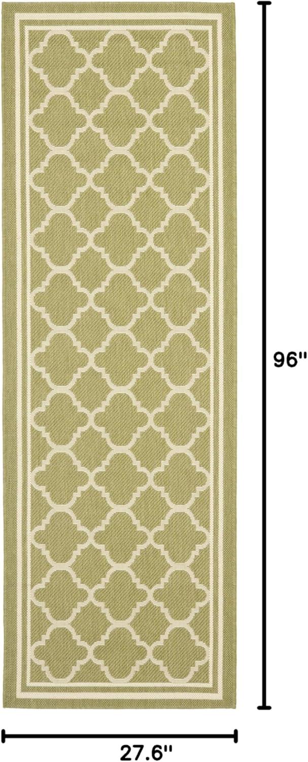 image:imageSAFAVIEH Courtyard Collection 8 x 11 NavyBeige CY6918 Trellis Indoor Outdoor Splashproof Easy Scrubbing Patio Backyard Mudroom Area RugGreenBeige