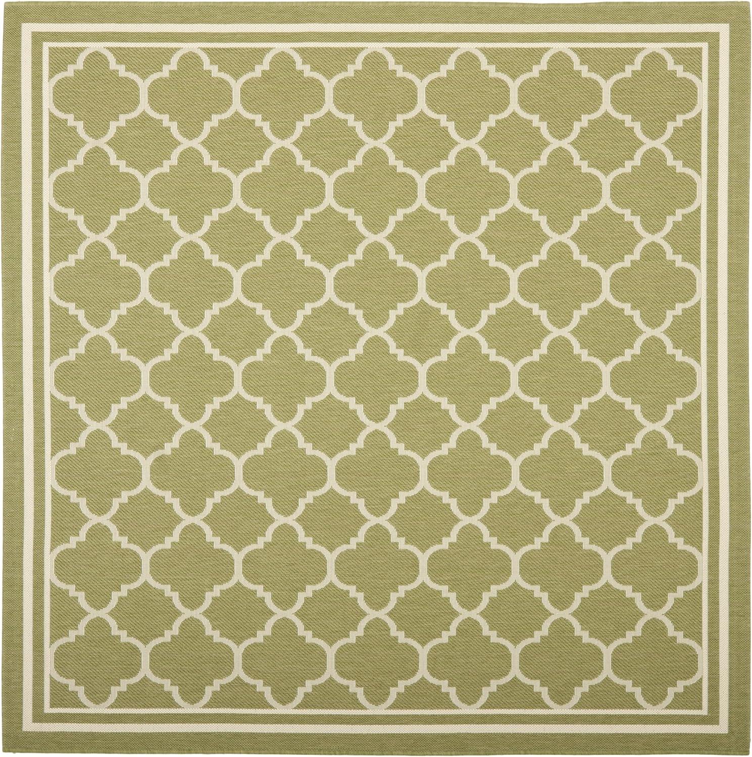 image:imageSAFAVIEH Courtyard Collection 8 x 11 NavyBeige CY6918 Trellis Indoor Outdoor Splashproof Easy Scrubbing Patio Backyard Mudroom Area RugGreenBeige