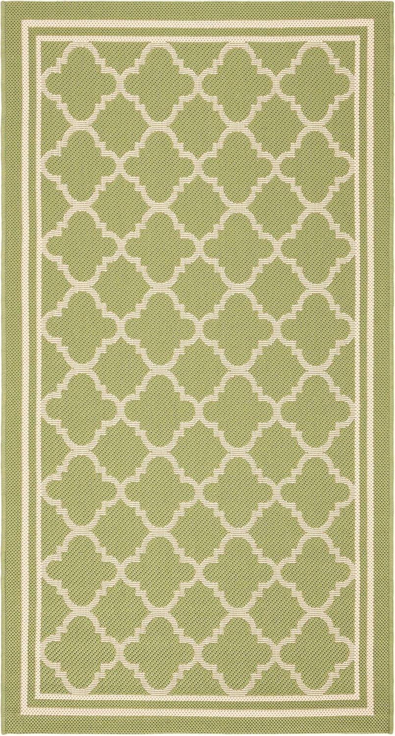 image:imageSAFAVIEH Courtyard Collection 8 x 11 NavyBeige CY6918 Trellis Indoor Outdoor Splashproof Easy Scrubbing Patio Backyard Mudroom Area RugGreenBeige