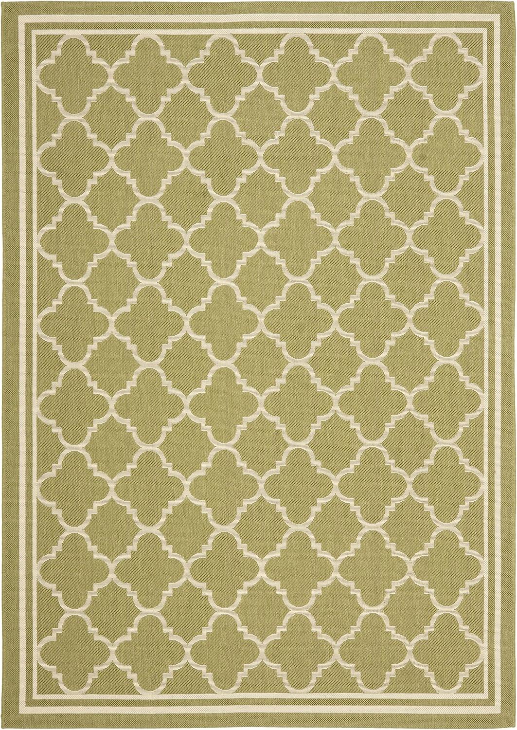 image:imageSAFAVIEH Courtyard Collection 8 x 11 NavyBeige CY6918 Trellis Indoor Outdoor Splashproof Easy Scrubbing Patio Backyard Mudroom Area RugGreenBeige