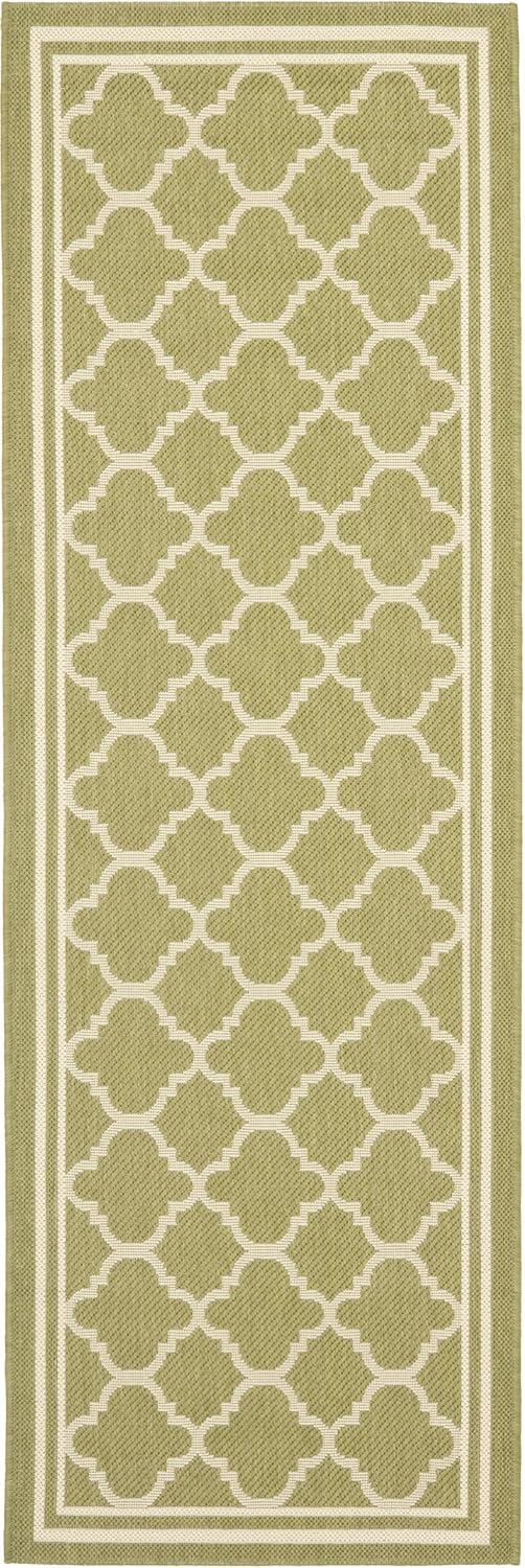 image:imageSAFAVIEH Courtyard Collection 8 x 11 NavyBeige CY6918 Trellis Indoor Outdoor Splashproof Easy Scrubbing Patio Backyard Mudroom Area RugGreenBeige