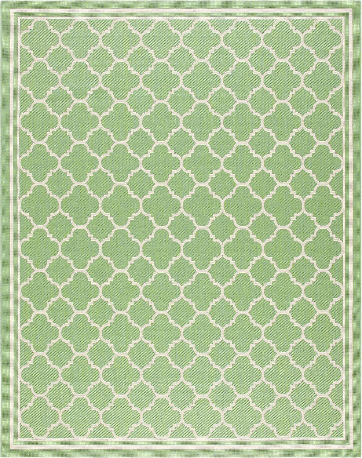image:imageSAFAVIEH Courtyard Collection 8 x 11 NavyBeige CY6918 Trellis Indoor Outdoor Splashproof Easy Scrubbing Patio Backyard Mudroom Area RugGreenBeige