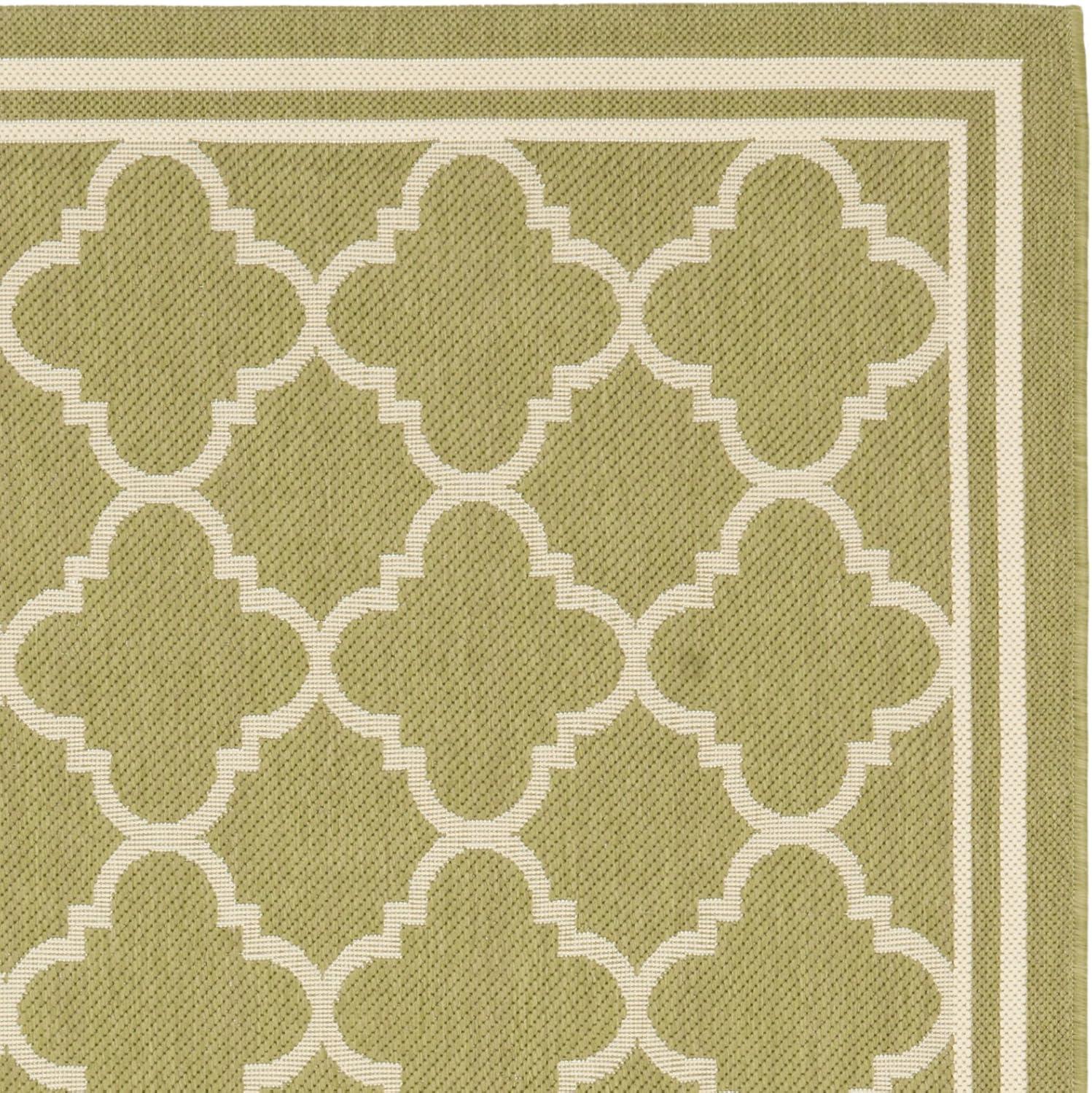 image:imageSAFAVIEH Courtyard Collection 8 x 11 NavyBeige CY6918 Trellis Indoor Outdoor Splashproof Easy Scrubbing Patio Backyard Mudroom Area RugGreenBeige