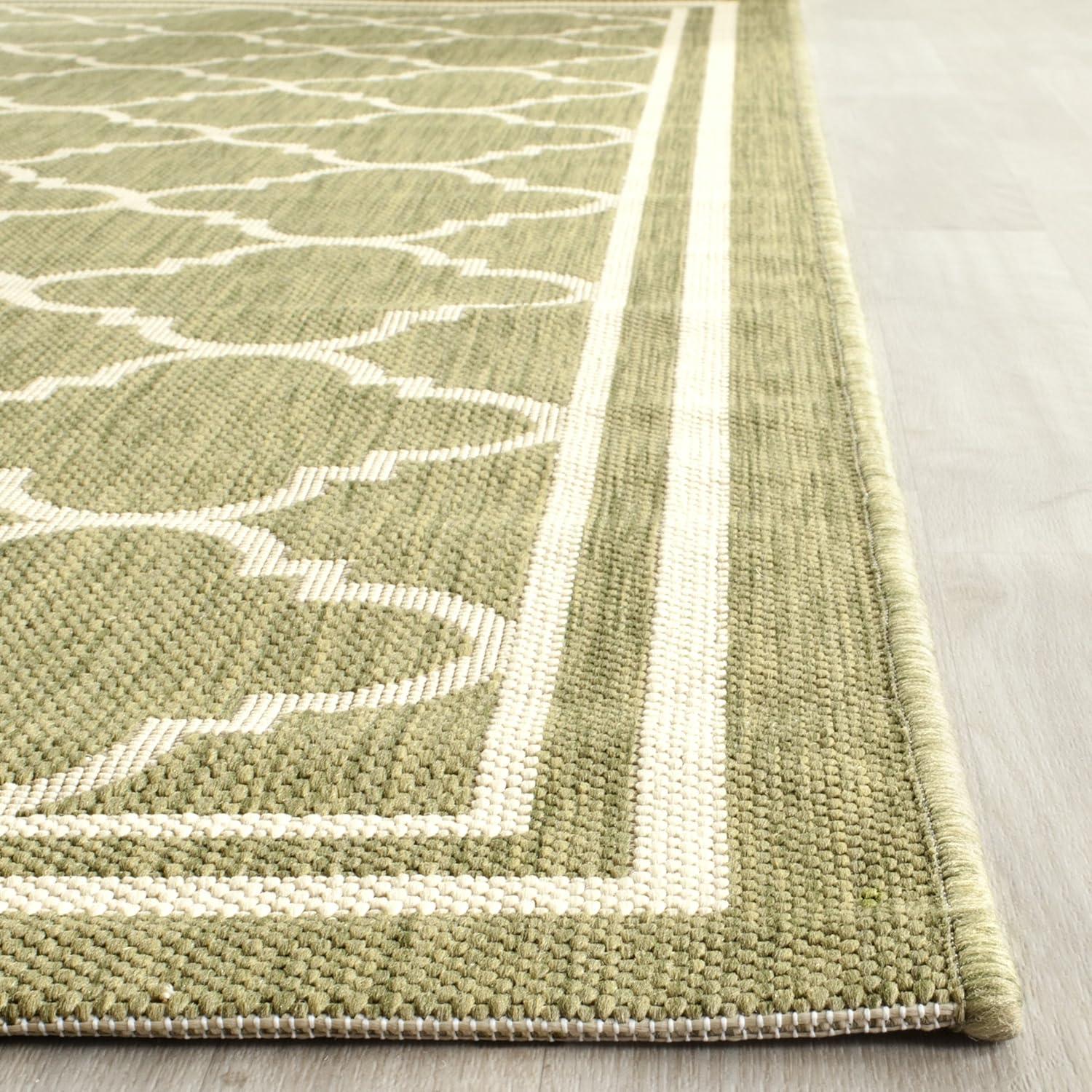 image:imageSAFAVIEH Courtyard Collection 8 x 11 NavyBeige CY6918 Trellis Indoor Outdoor Splashproof Easy Scrubbing Patio Backyard Mudroom Area RugGreenBeige