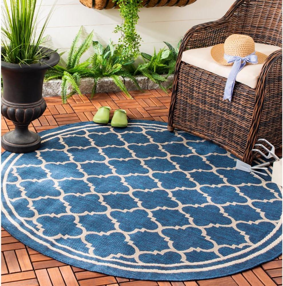 image:imageSAFAVIEH Courtyard Collection 8 x 11 NavyBeige CY6918 Trellis Indoor Outdoor Splashproof Easy Scrubbing Patio Backyard Mudroom Area RugNavyBeige