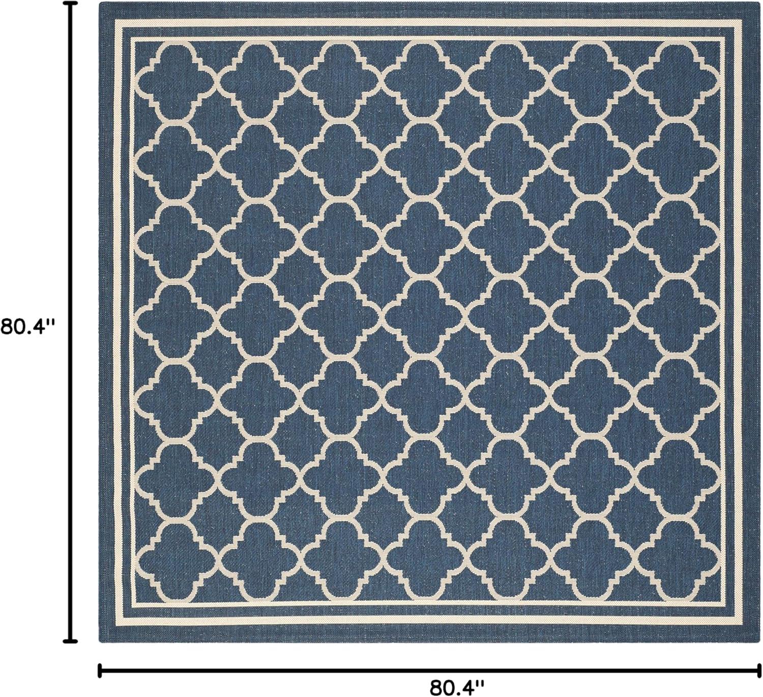image:imageSAFAVIEH Courtyard Collection 8 x 11 NavyBeige CY6918 Trellis Indoor Outdoor Splashproof Easy Scrubbing Patio Backyard Mudroom Area RugNavyBeige
