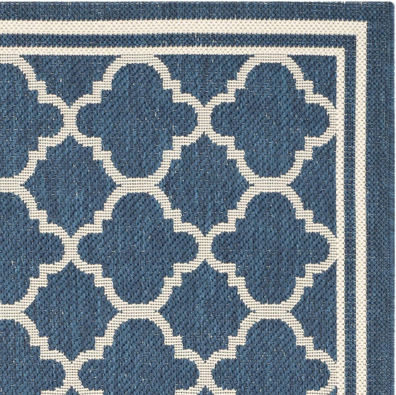 image:imageSAFAVIEH Courtyard Collection 8 x 11 NavyBeige CY6918 Trellis Indoor Outdoor Splashproof Easy Scrubbing Patio Backyard Mudroom Area RugNavyBeige