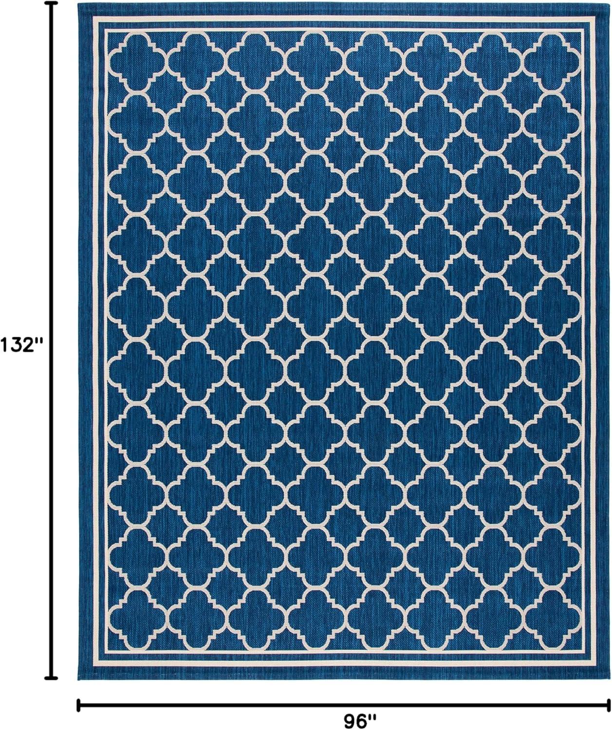 image:imageSAFAVIEH Courtyard Collection 8 x 11 NavyBeige CY6918 Trellis Indoor Outdoor Splashproof Easy Scrubbing Patio Backyard Mudroom Area RugNavyBeige