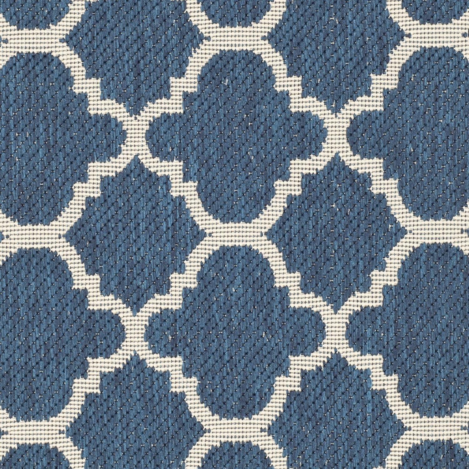 image:imageSAFAVIEH Courtyard Collection 8 x 11 NavyBeige CY6918 Trellis Indoor Outdoor Splashproof Easy Scrubbing Patio Backyard Mudroom Area RugNavyBeige