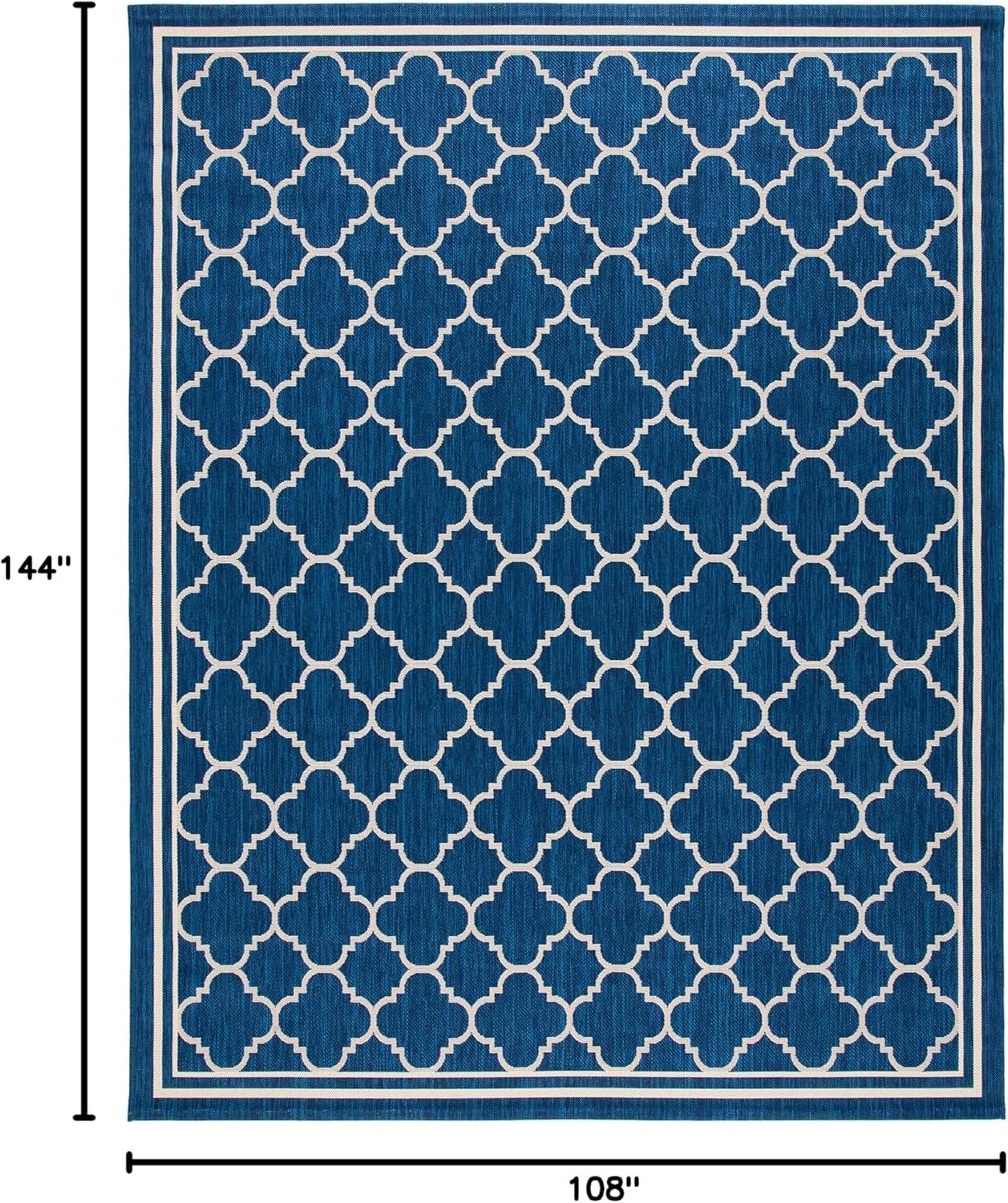 image:imageSAFAVIEH Courtyard Collection 8 x 11 NavyBeige CY6918 Trellis Indoor Outdoor Splashproof Easy Scrubbing Patio Backyard Mudroom Area RugNavyBeige