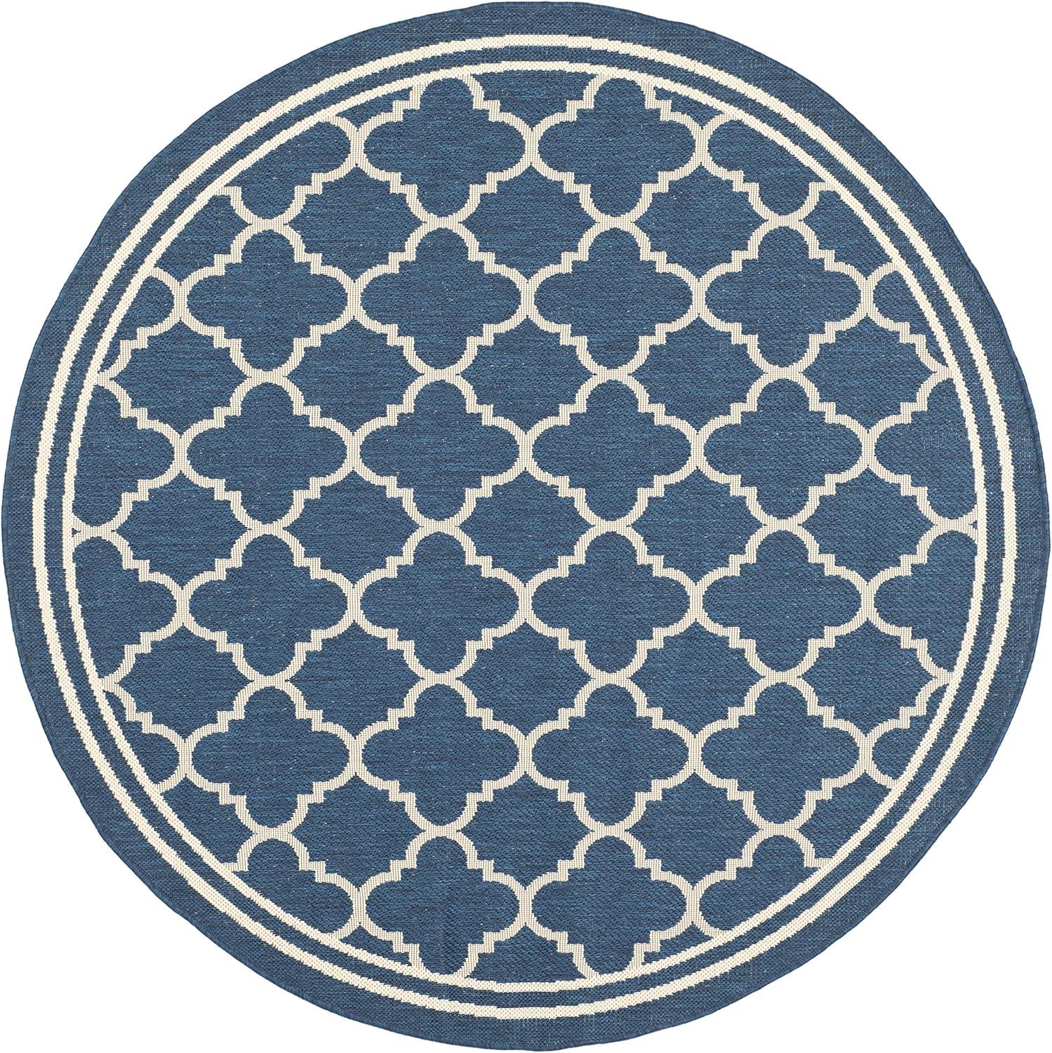 image:imageSAFAVIEH Courtyard Collection 8 x 11 NavyBeige CY6918 Trellis Indoor Outdoor Splashproof Easy Scrubbing Patio Backyard Mudroom Area RugNavyBeige