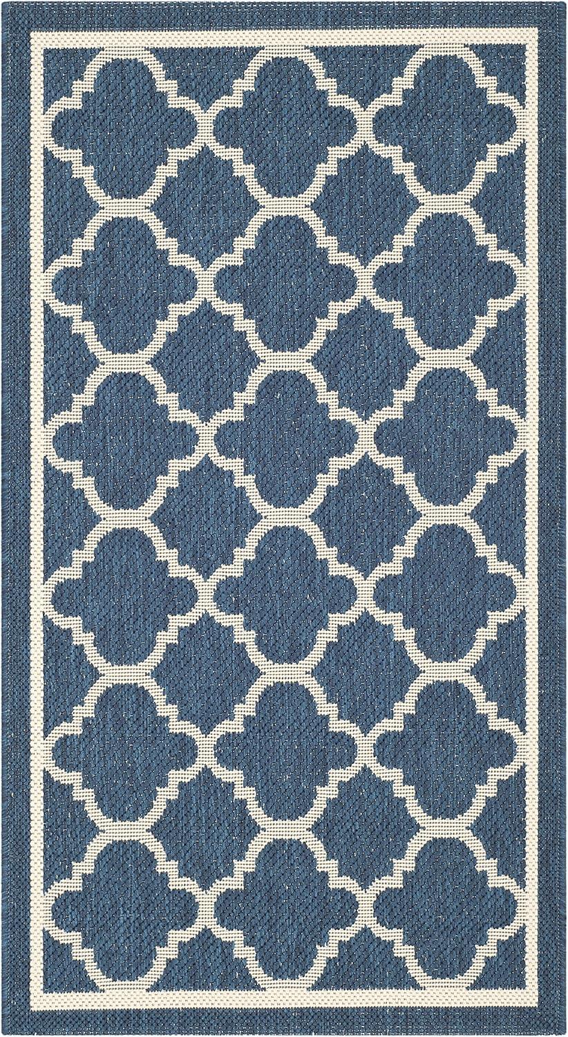 image:imageSAFAVIEH Courtyard Collection 8 x 11 NavyBeige CY6918 Trellis Indoor Outdoor Splashproof Easy Scrubbing Patio Backyard Mudroom Area RugNavyBeige
