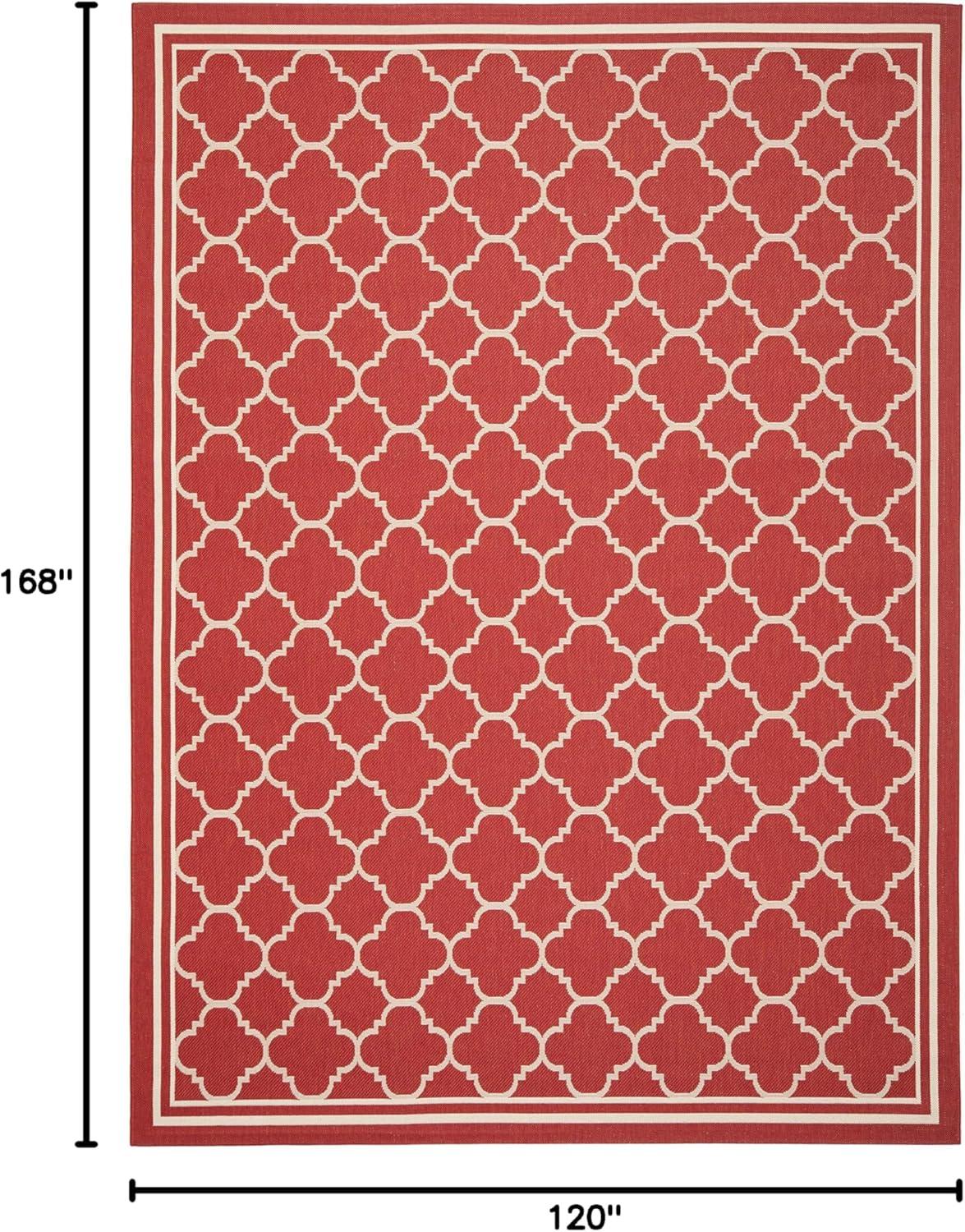 image:imageSAFAVIEH Courtyard Collection 8 x 11 NavyBeige CY6918 Trellis Indoor Outdoor Splashproof Easy Scrubbing Patio Backyard Mudroom Area RugRedBone